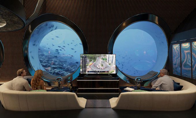 Common room for guests to socialize and enjoy the view.