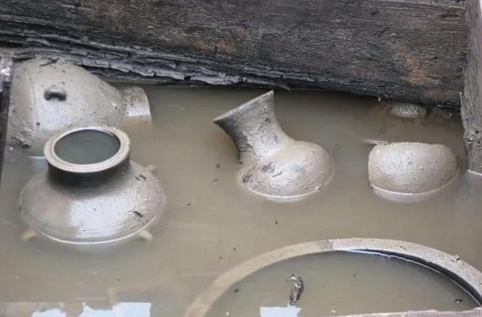 Archaeologists found numerous ceramic items inside the ancient tomb.