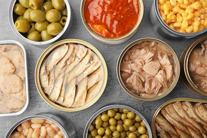 Store canned food in a dry, cool place at temperatures below 30 degrees Celsius.
