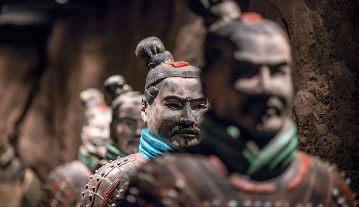 Terracotta Army found in the tomb complex of Qin Shi Huang.
