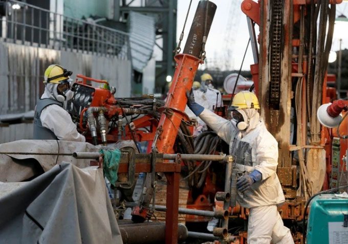 Workers involved in the cleanup of the Fukushima Daiichi plant following the 2011 disaster.
