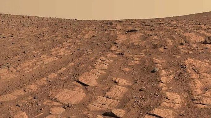 An area that was once a raging river in Jezero Crater on Mars