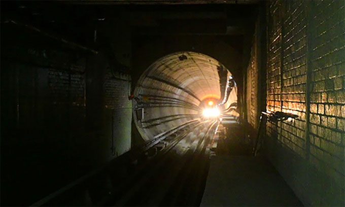 Test run of India's first underwater metro line on April 12.