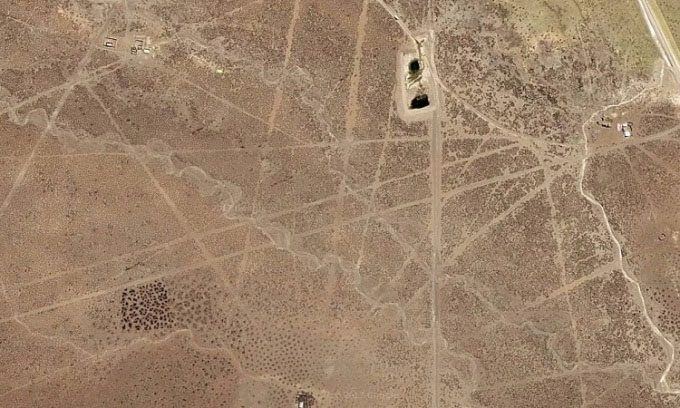 Intricate straight lines in the desert of Bolivia.