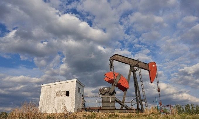 An oil well near Red Deer, Alberta.