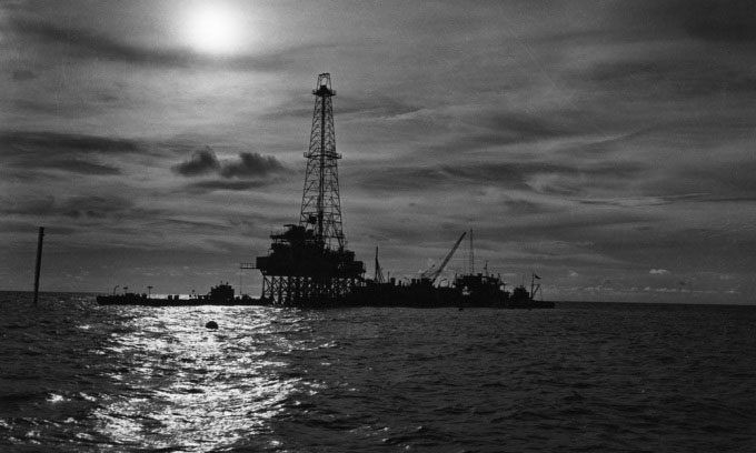 An extraction well in the Gulf of Mexico, off the coast of Louisiana.