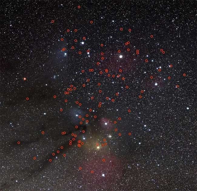 Over 100 locations are believed by scientists to host rogue planets (marked in red).