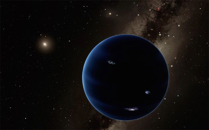 Graphic depicting the "ninth planet" hiding somewhere at the edge of the Solar System