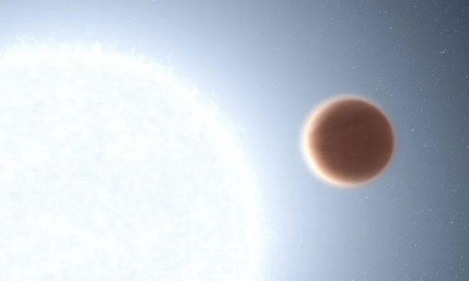 Simulation of a hot Jupiter planet.