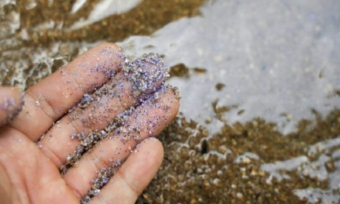 Microplastics exist in the air and throughout the oceans.