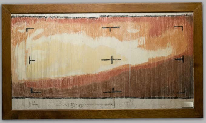 The manually colored version of the image taken by Mariner 4