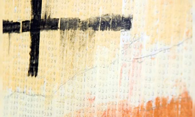 The numbers correspond to the data points on the teletype paper.