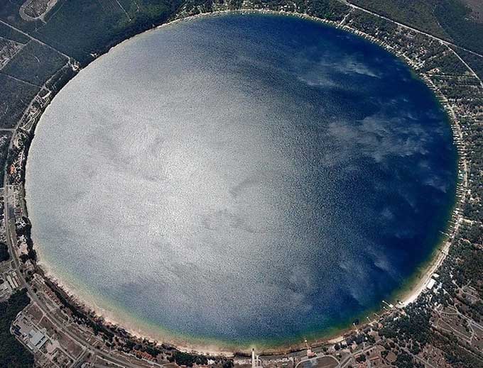 Lake Kingsley breaks the fundamental rules of nature with its unusual round shape.