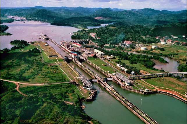 The Panama Canal was built with the hard work of many people.