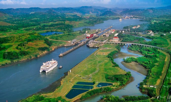 The Panama Canal is a vital transportation route between the Pacific and Atlantic Oceans.