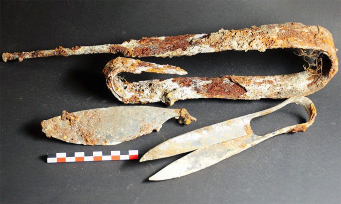 Artifacts found in the Celtic grave in Sendling