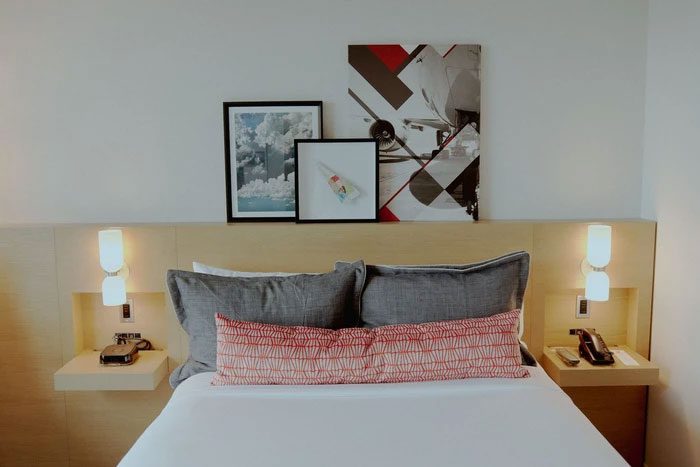 The bedroom is a bit simpler.