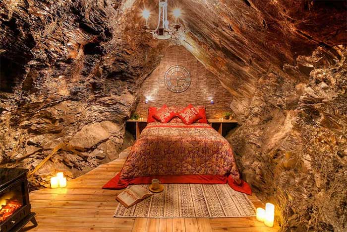 The Deep Sleep hotel is deep within the abandoned Cwmorthin quarry.