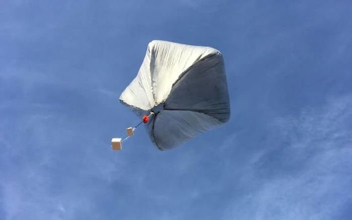 Weather balloon capturing sound in the stratosphere of Earth.