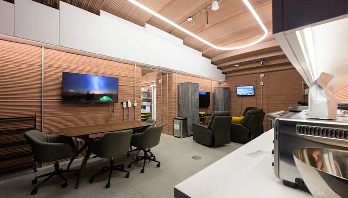 The kitchen and living area of the CHAPEA crew.