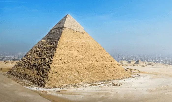 The Pyramid of Khufu at Giza, Egypt.