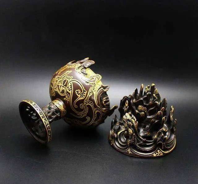 The gold-plated bronze incense burner found in the tomb of King Liu Sheng.