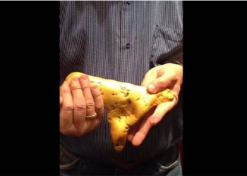 man finds giant 5 5kg golden bulb with strange shape 128840