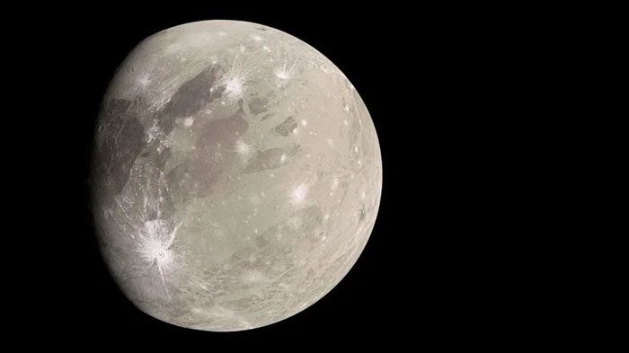 The majority of Ganymede's mass is made up of water and ice.