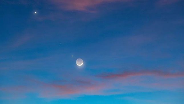 The Moon, Earth combined with Jupiter and Venus.