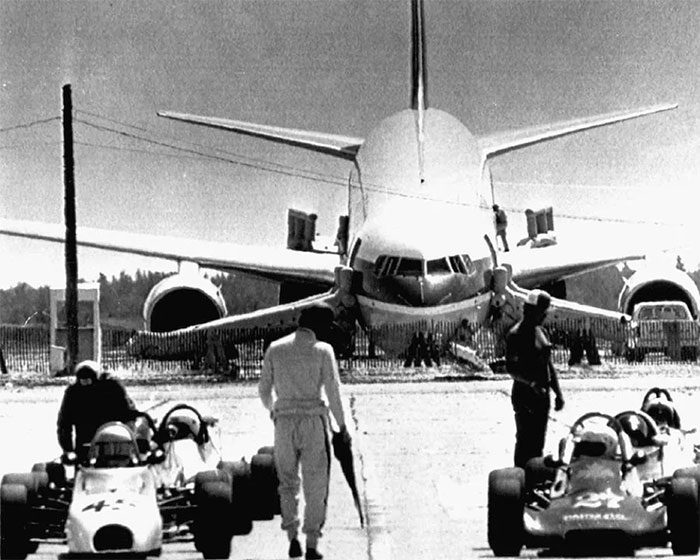 The pilots landed at Gimli Air Force Base.