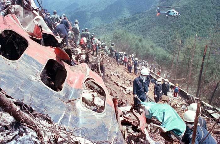 The wreckage at the crash site.