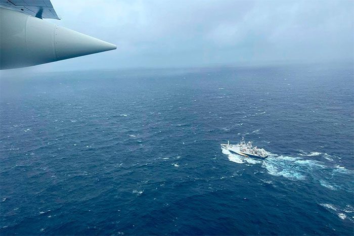 U.S. Coast Guard aircraft deployed to search for the Titan submersible.