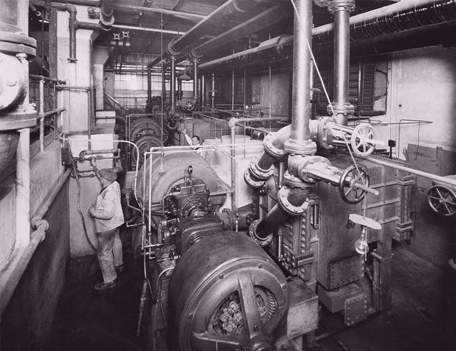 Three early air conditioning units weighing a total of 75 tons