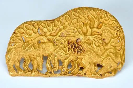 The shepherd was thrilled to find a piece of gold in the meadow.