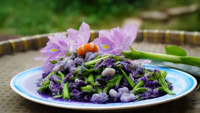 Dishes made from water hyacinth.
