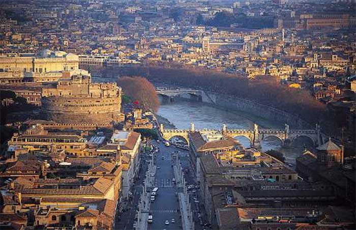 A view of Rome from above