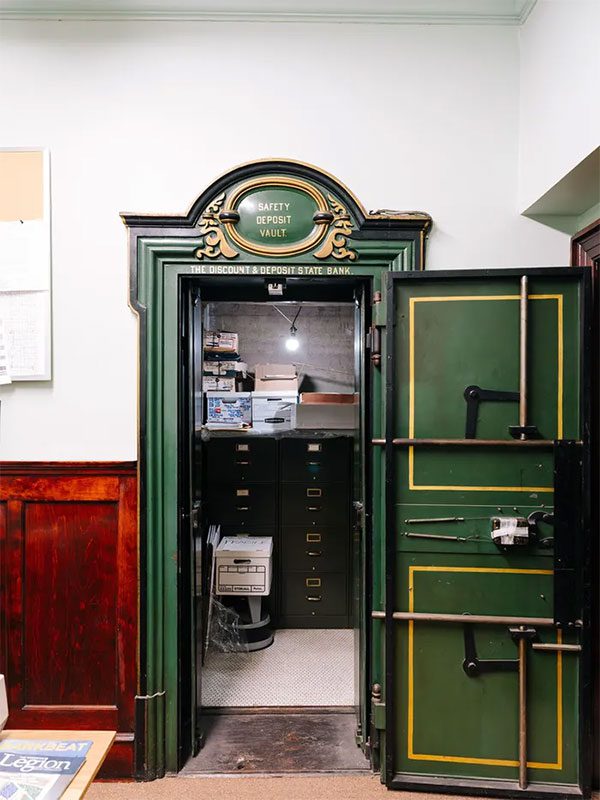 The storage room at the bank
