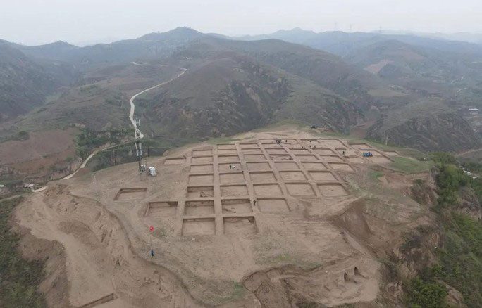 A hill with a line of ancient tombs found