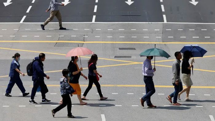 Singapore has a typical hot and humid tropical climate.