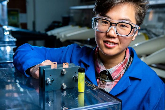 Scientists testing the dissolution of a sugar called β-cyclodextrin into the anolyte of the cell.
