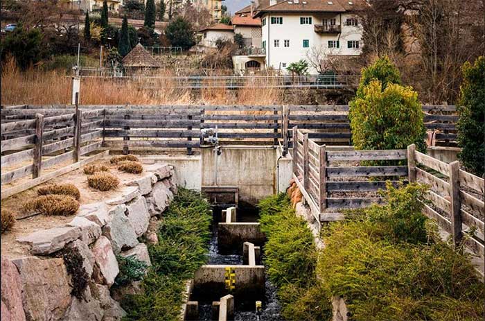 A hydrological monitoring station to oversee the Talvera River area near Bolzano, Italy.