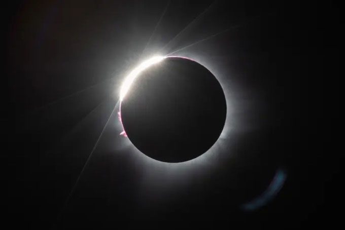 Total solar eclipse observed in Western Australia.