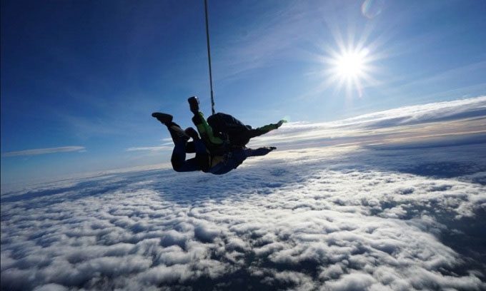 The experience of skydiving through clouds depends on the type of cloud.