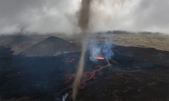 The tornado formed due to a combination of meteorological and geological factors.
