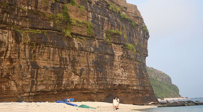 Geological changes over millions of years have created this magnificent cliff.