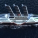 ocean vessel equipped with solar powered sails 128002