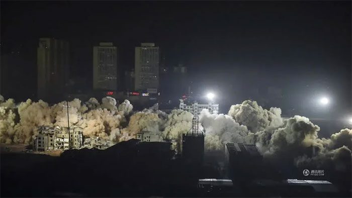 It can take up to six months to survey the building's structure and prepare for the explosion.