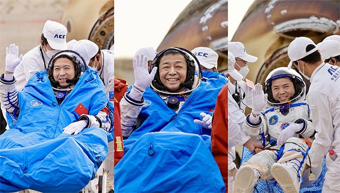 3 Chinese astronauts return safely to Earth.