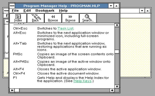 The functionality of capturing the screen and copying to clipboard of the Prt Scn key as described in Windows 3.0.