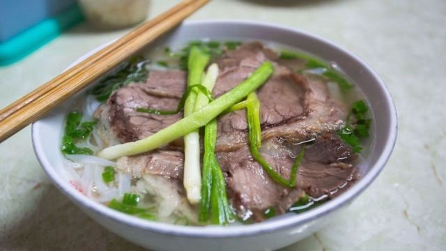 Do not drink hot pho broth